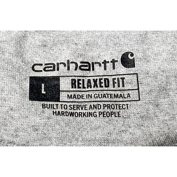 Carhartt Relaxed Fit Heavyweight Work Shirt Men's Large Gray Camo Pocket T-Shirt - Picture 3 of 7